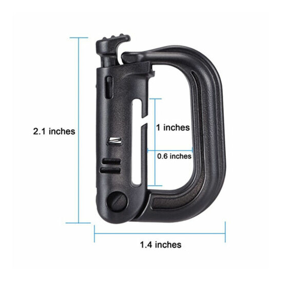 10 Pcs Multipurpose D-Ring Grimloc Locking for Molle Webbing with Zippered Pouch image {4}