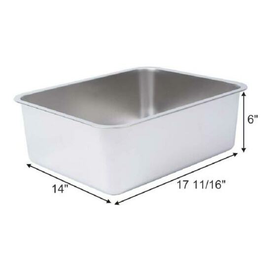 Dimaka Stainless Steel Litter Box for Cat and Kitten, 6 inch Side Height, Non St image {2}