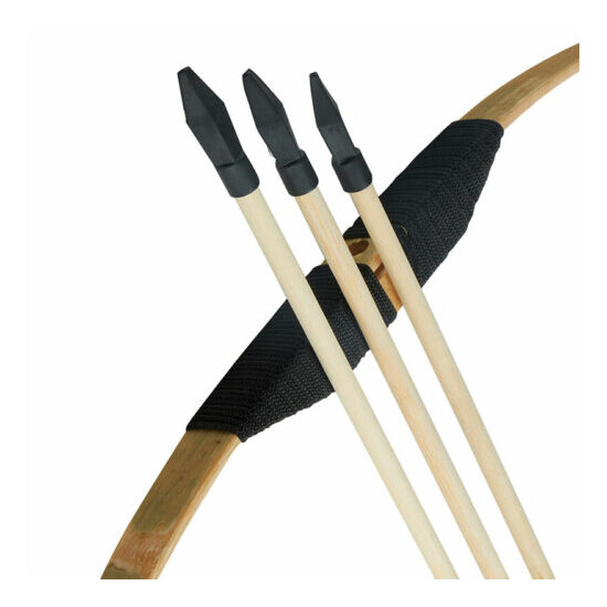 2SET Kids Archery Wooden Bow with Quiver & 3X Arrows Set Garden Target Toys Gift image {4}