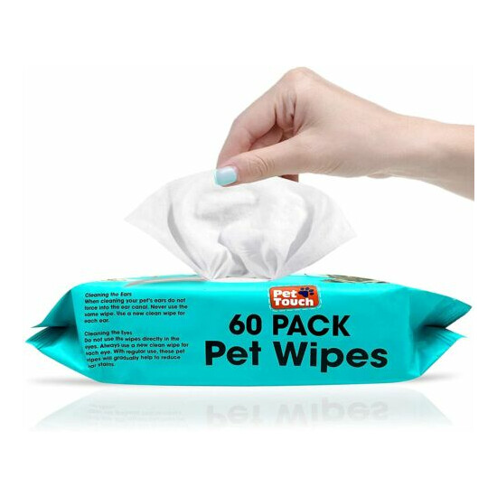 All Purpose Dogs Cats Ear Mouth Paw Cleaning Wet Alcohol Free Pet Wipes Bulk Lot image {2}