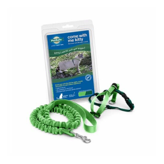 PetSafe COME WITH ME KITTY Cat Harness and Bungee Leash Green Small image {1}
