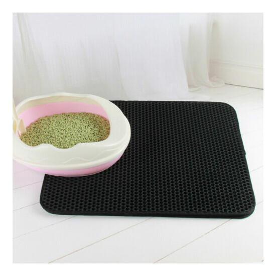 Color Cat Litter Mat Trapping Honeycomb Double Layer Design Waterproof Washable image {1}