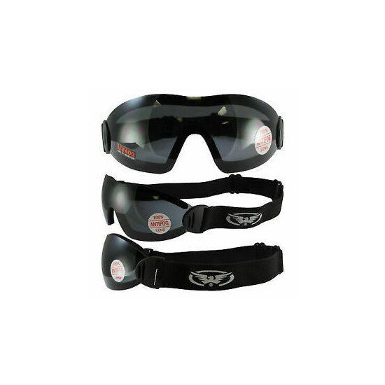 2 Sky Dive Goggles Clear Smoke Skydiving New Shatterproof Polycarbonate Lens image {1}