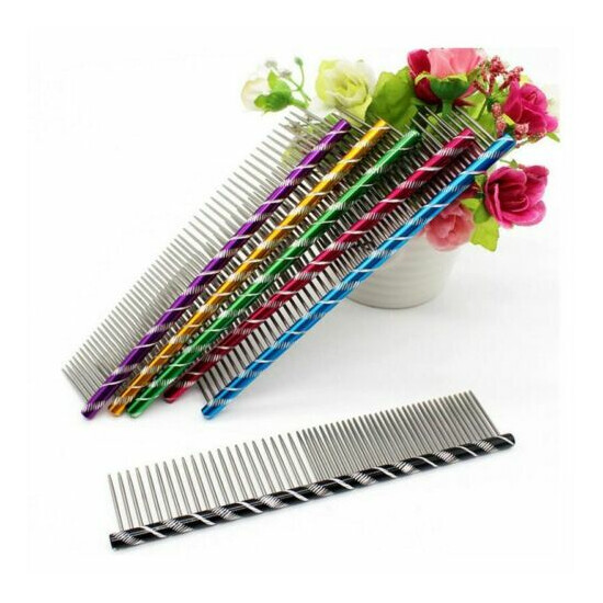 Pet Grooming Comb Unique Diamond Cut Handle 4 Colors Available (Some Limited) image {3}
