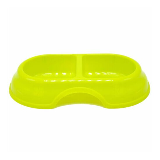 New double plastic bowl for cat, puppies 8 oz total.Good for Food and Water Dish image {3}