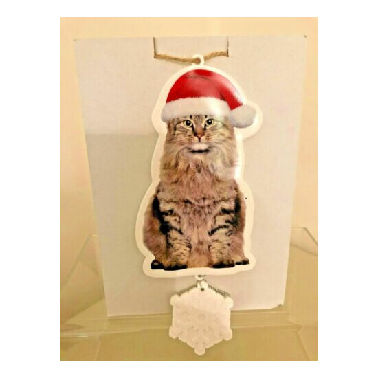 ~Holiday Time~ Cat W/ Hanging Snowflake~Christmas Ornament~Adorable!~New! image {1}