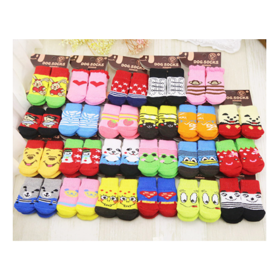 Pet Cat Dog Punny Non-skid Socks Paw Protecters US Seller image {1}