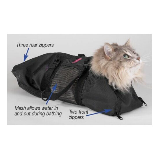 3 pc SET Top Performance Cat Grooming Bag NO BITE SCRATCH Restraint System Bath image {2}