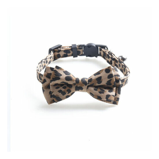 Leopard Print Bowknot Cat Collar Buckle Kitty Bow Tie with Bell Puppy Bow Tie image {4}