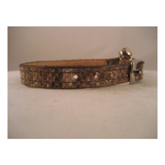 LEATHER BROWN/CREAM SNAKE CAT COLLAR image {5}