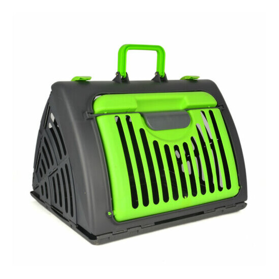  Collapsible Pet Carrier Cat Kitten Puppy Travel Carrier Plastic Crate 18"x 14"  image {3}