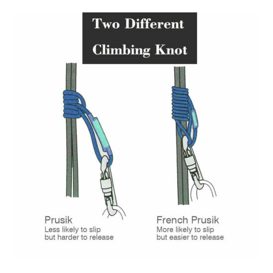 30/45" Prusik Pre-sewn Loop Climbing Rope Spliced Eye to Eye Rescue Lanyard Cord Thumb {10}