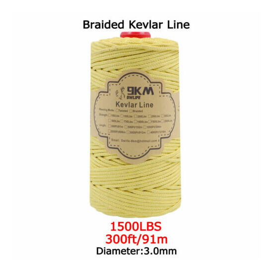 Kevlar Line Rope Braided 40-2000lbs Camping Fishing Assist Cord Made with Kevlar image {28}