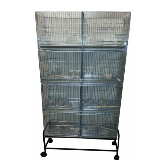 Lot-4 Galvanized Bird Finches Canary Aviary Breeding Cage Divider Rolling Stand  image {1}