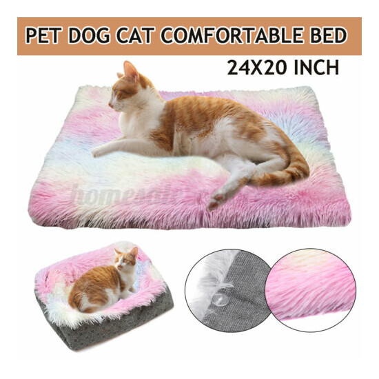 24x20in Pet Puppy Dog Cat Warm Kennel Soft Cozy Mat Pad Comfortable Cushion ❤ image {1}