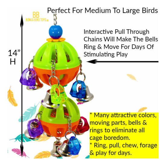 1509 Tuff Bellpull Tower Bonka Bird Toy parrot cage toys cages african grey  image {7}