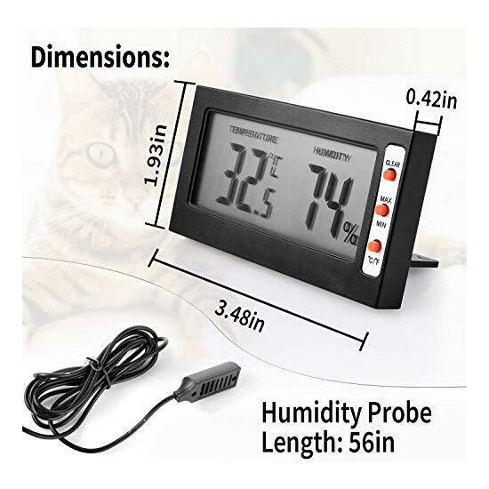 Simple Deluxe Digital Thermometer and Hygrometer with Humidity Probe for Egg image {4}