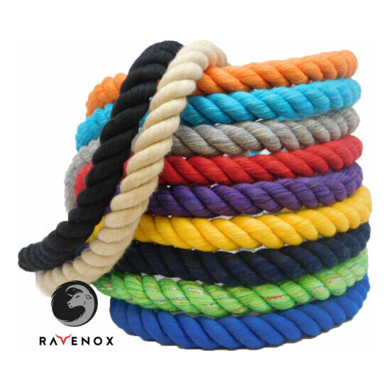 Ravenox Natural Twisted Cotton Rope | 1/4-inch | Multiple Colors | Made in USA Thumb {1}