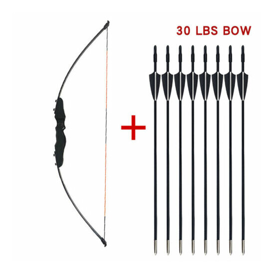 Beginner Archery Long Bow 30 lbs With Arrows Target Shooting Range Hobby Archer  image {14}