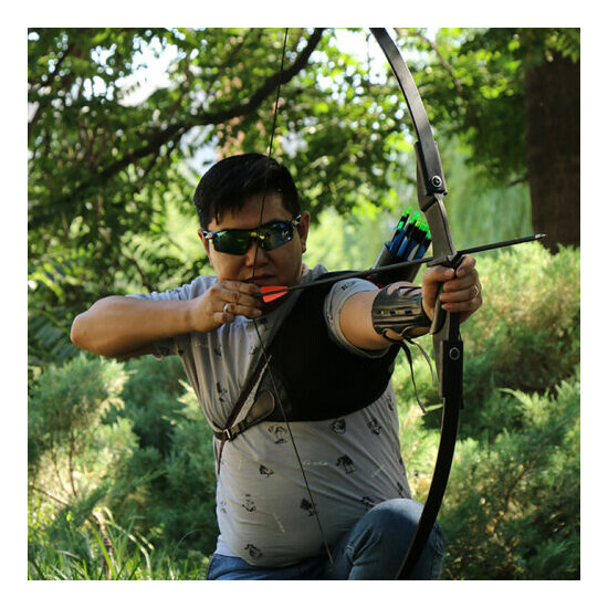 57" Archery Takedown Recurve Bow RH/LH Hunting Target & 12X Fiberglass Arrows image {10}