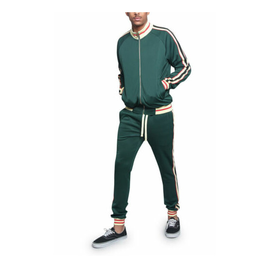 Men's Workout Sports Jogger Track Pants & Jacket Track Suit Set ST575EY image {9}