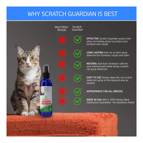Cat Deterrent Spray for Scratching - 4oz Natural Non-Toxic Anti Scratch Cat Spra image {4}