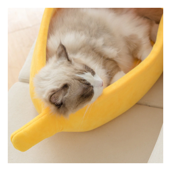  Cozy Pet Cat Soft Warm Banana Shape Kitten Puppy Sleep Bed Kennel House  image {3}