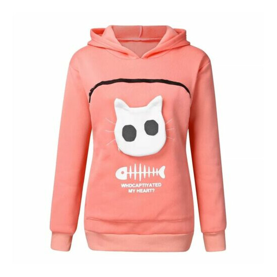FLUFFSY CAT AND DOG POUCH HOODIE (UNISEX) image {2}