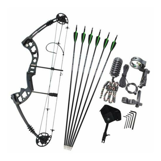 Compound Bow Carbon Arrows Set 30-55lbs Adjustable Archery Bow Shooting Hunting Thumb {13}