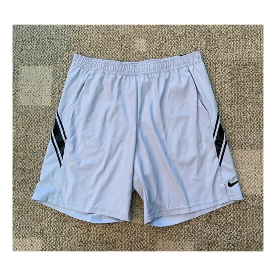 Men's Nike Dry 9" Tennis Shorts Light Gray Athletic Training 939265-042 Size XL image {1}