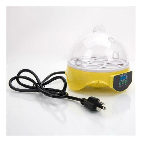 Mini 7 Eggs Automatic Digital Incubator Poultry Hatching LED Temperature Control image {6}