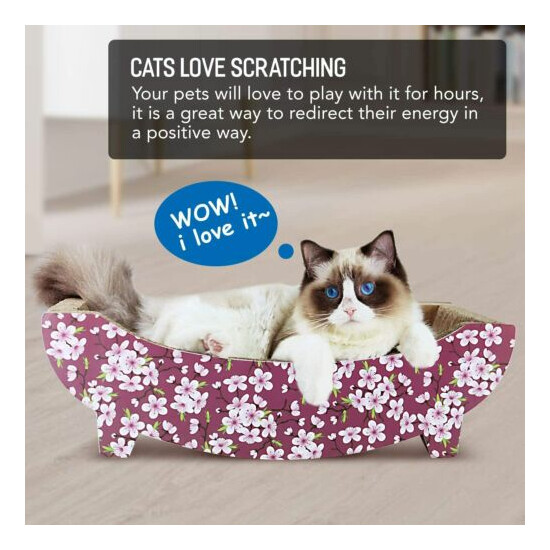 ScratchMe Cat Scratching Post Lounge Relaxing Bed Cat Scratcher Cardboard Play image {4}