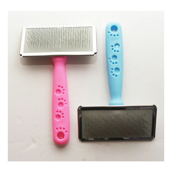 Slicker Pet Cat/Dog Grooming Brush Large Pink/Blue! image {4}