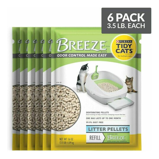 Purina Tidy Cats Breeze Pellets Refill Litter for Multiple Cats,6 pack x 3.5 lbs image {1}
