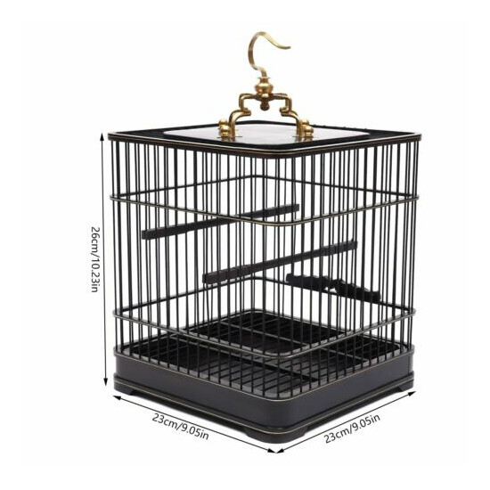 Bird Cage Solid Square Wood Vintage Wooden Pet Nest with Removable Drawers USA image {3}