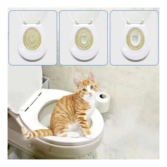 Pet Cats Plastic Toilet Trainer Pets Toilet Training Kit Litter Tray Mat Pets Cl image {2}