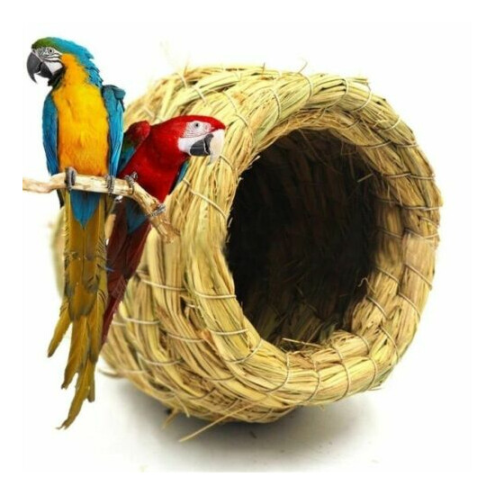 Natural Straw Bird Nest Handmade Pigeon House Parrot Bedroom Nest Warm Pet Cages image {1}