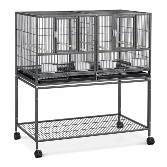 Stackable Divided Breeder Breeding Parakeet Bird Cage for Canary Cockatiel Finch image {1}