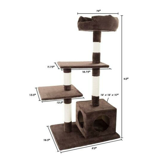 Petmaker Cat Tree Penthouse Condo 43 In 4 Tier Sisal Scratching Posts Polyester image {2}