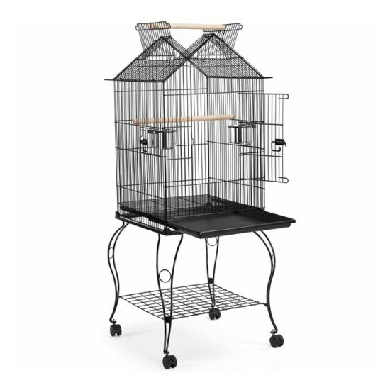 57'' Open Top Bird Cage Double Roof Top Parakeet Cage for Medium Small Parrots  image {1}
