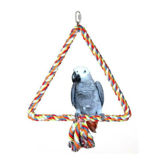 KINTOR Big Triangle Rope Swing Bird Toy Parrot Cage Toys Cages Conure M  image {2}