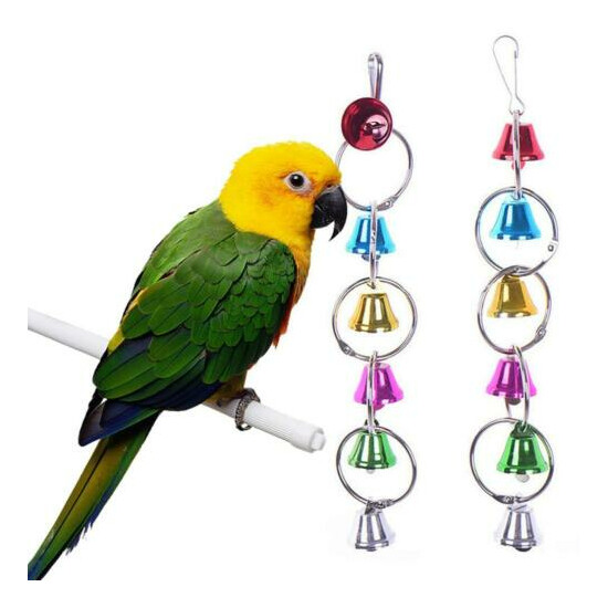 Fashion Parrot Bell Collar Pet Toy 6 Bells Personality Creative Bird Supplies LP image {1}