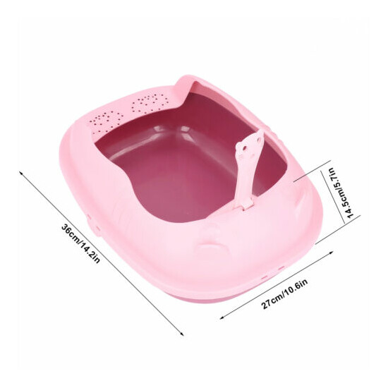Semi Enclosed Litter Box Cat Litter Box Cats Dogs Small Pets Raspberry Pink S GR image {4}