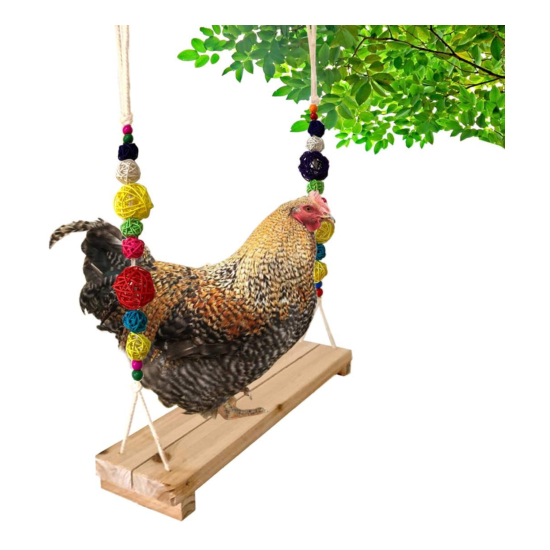 Vehomy Chicken Swing Chicken Perch Chicken Wood Stand Handmade Chicken Coop Toy  image {1}