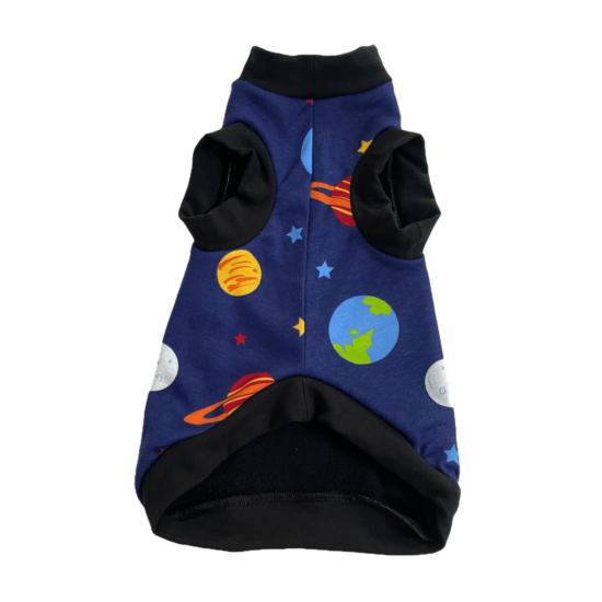 Sphynx Cat Shirt Navy Planet Print - Clothes Clothing Cotton Coat Vest Jumper image {4}