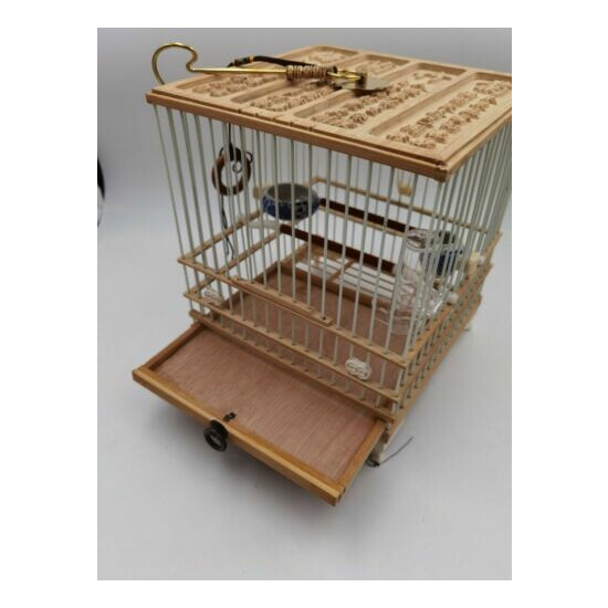 Chinese Bamboo Carved Birdcage + Copper hook + High toughness fiber material89 image {5}