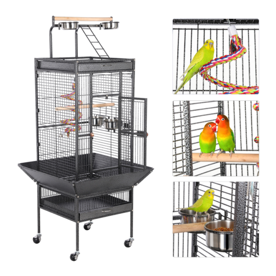 61'' Play Top Large Parrot Cockatiel Conure Lovebird Parakeet Budgie Bird Cage image {3}