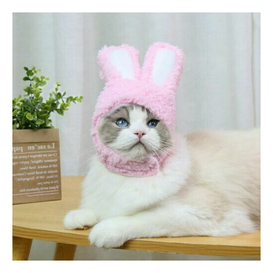 New Year Party Christmas Cosplay Pet Dog Cat Funny Costume Warm Rabbit Hat image {3}