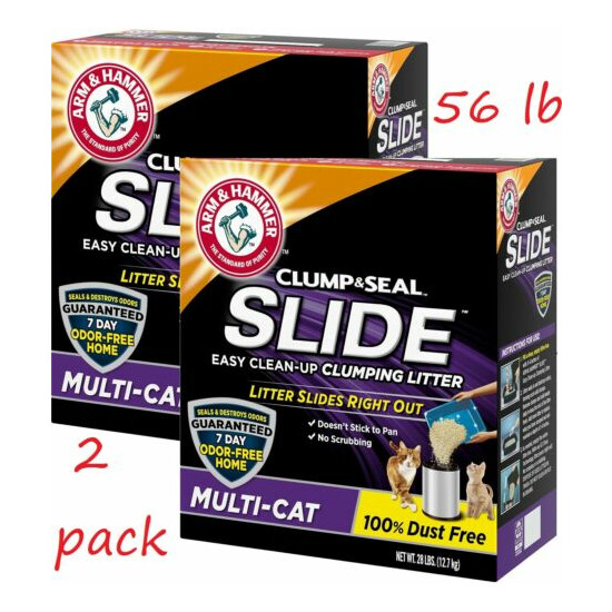 Arm & Hammer Litter Slide Multi-Cat Scented Clumping Clay Cat Litter 56 lbs  image {1}