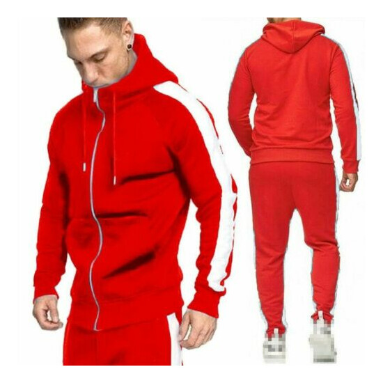 Men's Tracksuit Sport Suit Zip Hoodie Sweatsuit Sweatshirt Jacket Pant Set image {15}